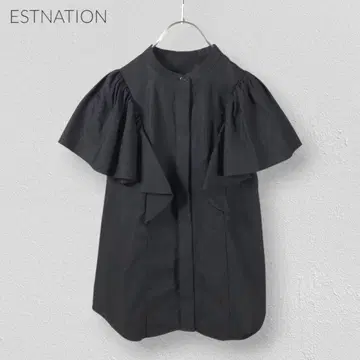 ESTNATION 블랙 디자인 블라우스