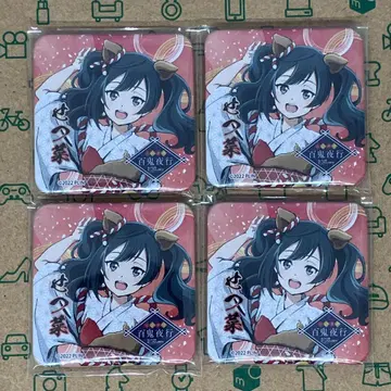 유키 세츠나 일본풍 스퀘어 캔뱃지 4종 세트 니지가쿠 백귀야행