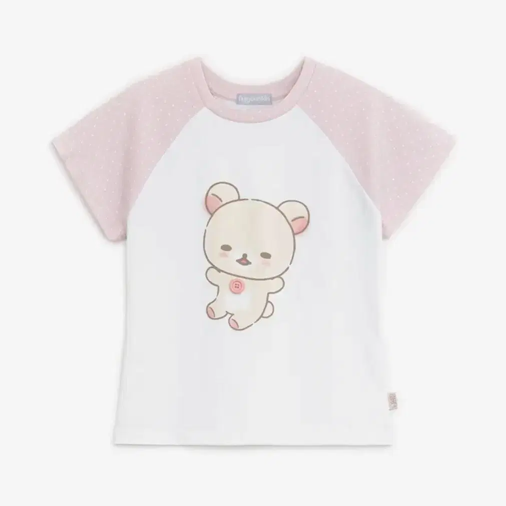 【HUG YOUR SKIN】Korilakkuma raglan T shirt Hug Your Skin Korilakkuma Dot Raglan T-shirt White on
