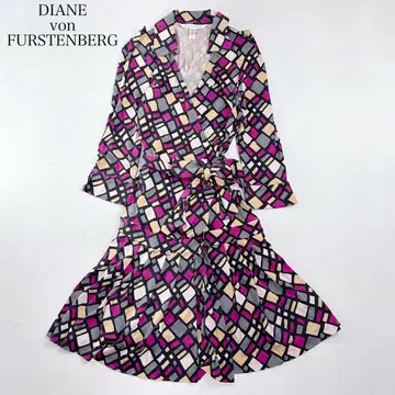 DIANEvonFURSTENBERG 실크 랩 무릎 기장 원피스 US 8