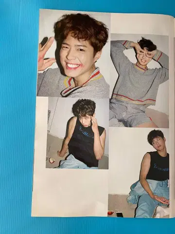 캐주얼 스트라이프 패턴 파란색 상의