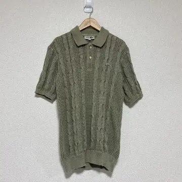 chemise lacoste 케이블 짜임 반팔 니트 폴로 셔츠 빈티지