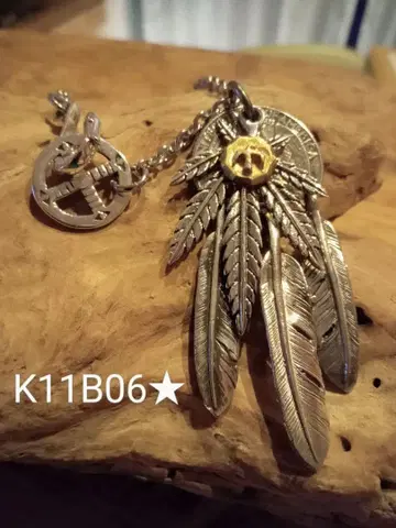 실버 925, 3개 매달린, 간자, 페더, 후크, 휠, 코인 목걸이