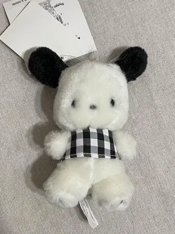 산리오 포차코 깅엄 체크 봉제 인형