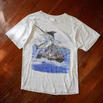 90s Guy Harvey 낚시 티셔츠 빈티지 USA제 물고기