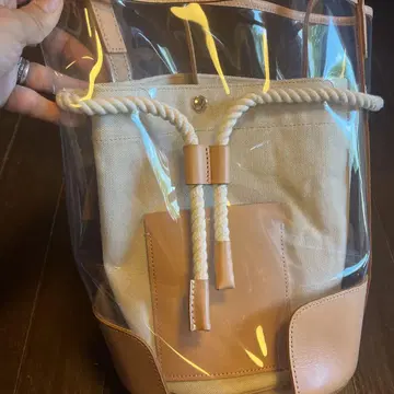 오르세토 orsetto 토트백 투명 캔버스 베이지