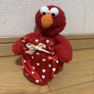 엘모 봉제 인형 하트 무늬 소품함 포함