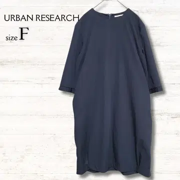 어반 리서치 원피스 튜닉 심플 7부 소매 블랙 프리 사이즈