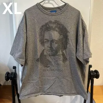 BEAMS 위인 베토벤 페이스 T셔츠 와이드 그레이