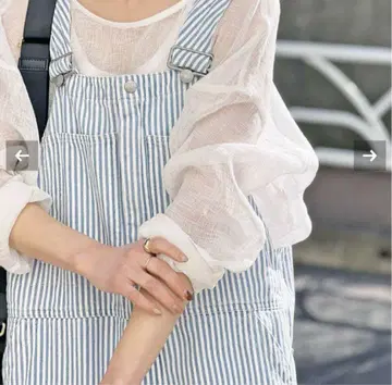 Spick & Span 메쉬 린넨 루즈 블라우스