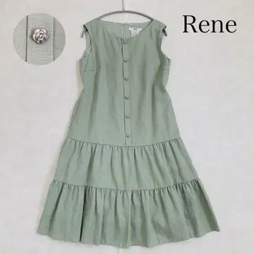 Rene 워셔블 린넨 원피스 까멜리아 티어드 최근 모델