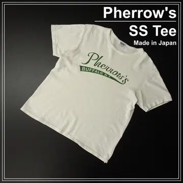 일본제 Pherrow's 페로우즈 반팔 티셔츠 로고 프린트 버팔로