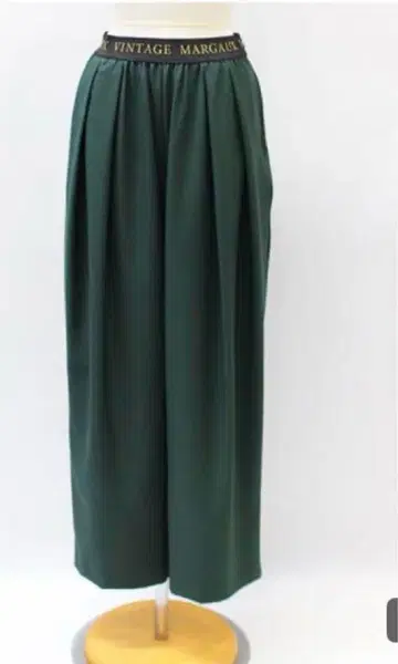 MARGAUX VINTAGE 다크 그린 와이드 팬츠