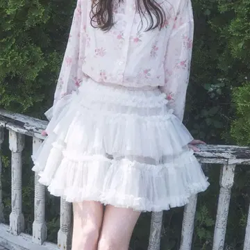 lovilyn 티어드 튤 미니 스커트 M