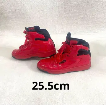 유니섹스 새상품급/푸마/빨간색/하이컷 스니커즈/푸마 캣/25.5cm