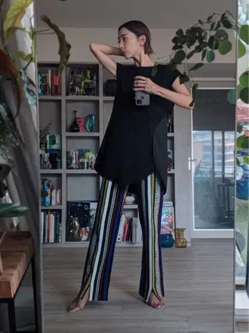 UN3D. 언쓰리드 멀티 스트라이프 팬츠