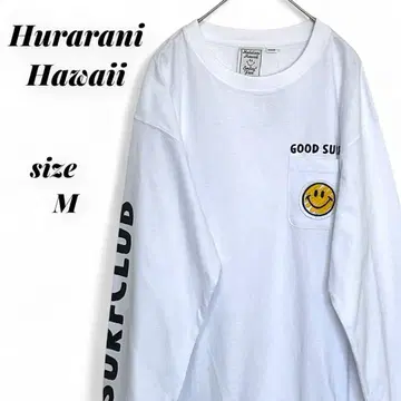 Hurarani Hawaii 스마일리 페이스 긴팔 티셔츠 M 셔츠
