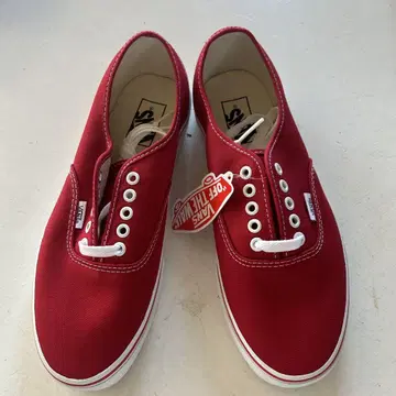 Vans 오센틱 레드 캔버스 스니커즈