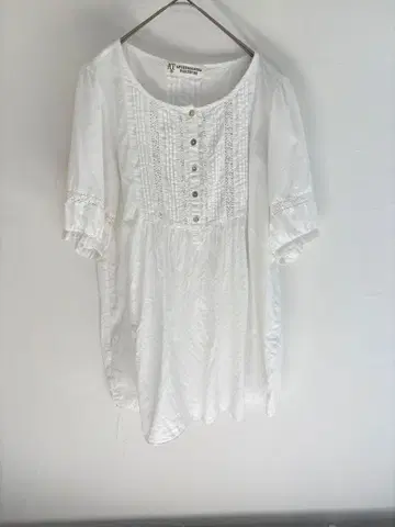 AFTERNOON TEA WARDROBE 반팔 튜닉 화이트 린넨