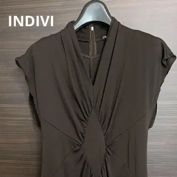 INDIVI 인디비 프렌치 슬리브 원피스 38 브라운