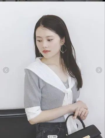 Snidel 스나이델 스카프 블라우스 도킹 풀오버