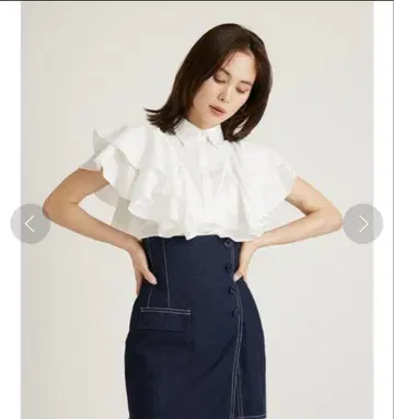 SNIDEL 셔츠 칼라 프릴 블라우스