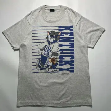 90s 톰과 제리 USA제 빈티지 T L 그레이 칼리지 6838