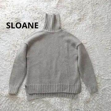 SLOANE 슬로언 지론 라무 캐시미어 터틀 니트 모카 베이지