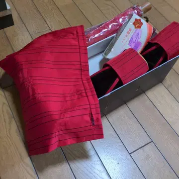기모노 우비 세트 (게다, 우산, 주머니, 조리 커버)