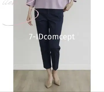 택 포함 새상품 7-IDcomcept 테이퍼드 팬츠 네이비 포멀