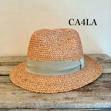 CA4LA 베이지 스트로우 햇