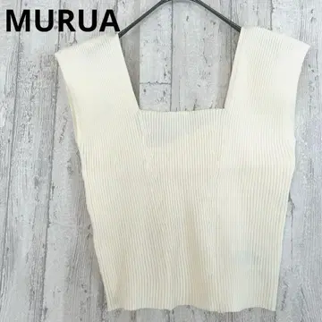 무루아 MURUA 백 오픈 아시메 니트 탱크 [F] 아이보리