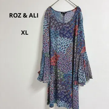 ROZ & ALI XL 페이즐리 무늬 원피스