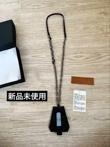 미사용 새상품 M.U.L 엠유엘 가죽 체인 목걸이 퀼팅