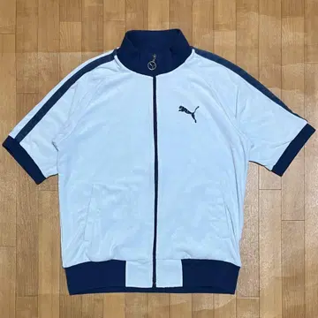 빅 사이즈 PUMA 기모 벨로아 느낌 반팔 트랙 자켓 레트로 저리