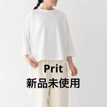 새상품 prit 30/1 리사이클 무라사 천축 7부 소매 와이드 티셔츠