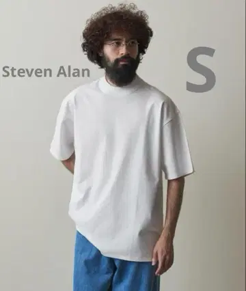 Steven Alan 강연사 코튼 모크넥 티셔츠 빅 사이즈