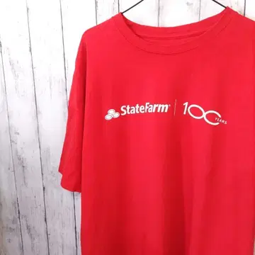 US 구제 의류 티셔츠 2XL 상당 레드 빅 사이즈 기업 로고 빅 루즈
