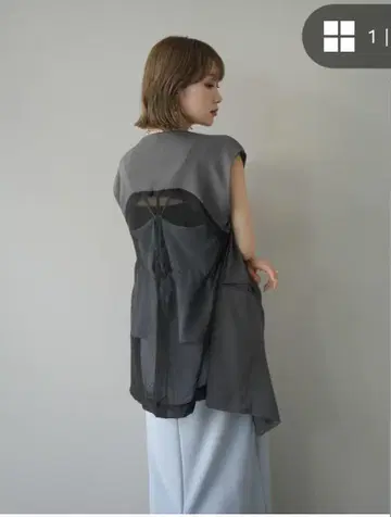 새상품 택 포함 뤼미에 백 시어 오버 베스트 / 차콜