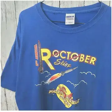 GILDAN 길단 US 구제 티셔츠 XL 블루 ROCTOBER