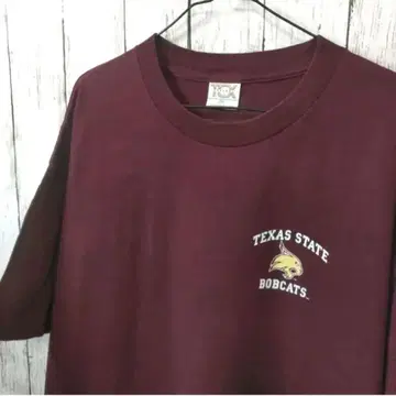 TCX US 구제 의류 티셔츠 2XL 와인 밥캣츠 빅 사이즈 농구