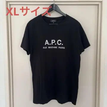A.P.C. 티셔츠 XL 자수 로고 블랙