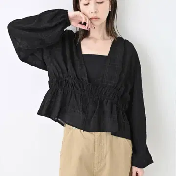 [택 포함] 슬로브 이에나 드로스트 개더 블라우스
