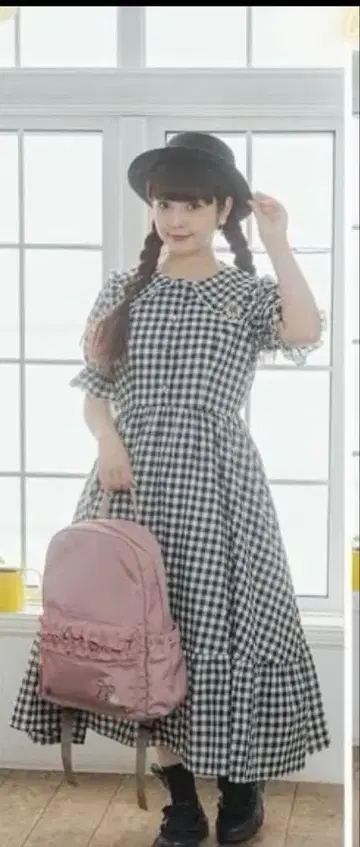 시마무라 아오키 미사코 깅엄 체크 원피스 새상품, 미사용