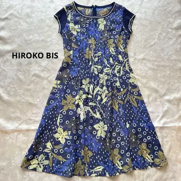 [ 히로코비스 HIROKO BIS ] 꽃무늬 반팔 시어 원피스