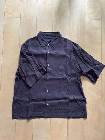 PLST XL 다크 브라운 반팔 셔츠