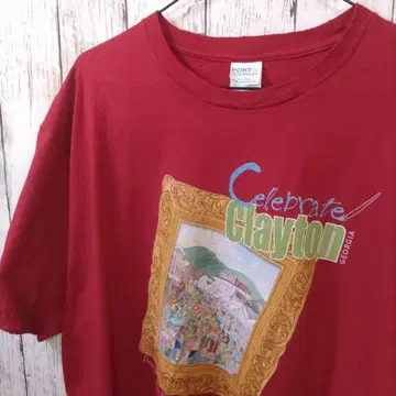 PORT&COMPANY US 구제 의류 티셔츠 2XL 레드 빅 사이즈