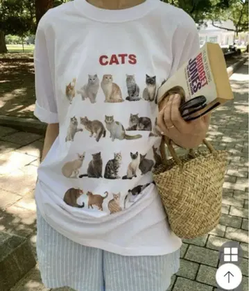 nugu plain 고양이 T셔츠 화이트