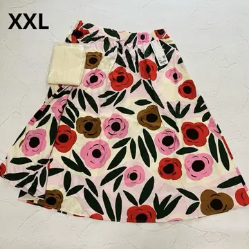 유니클로 마리메코 린넨 블렌드 스커트 핑크 2XL 새상품