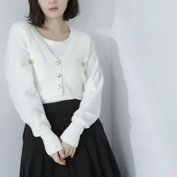 Natural Beauty Basic 가디건 라메 트위드 앙상블